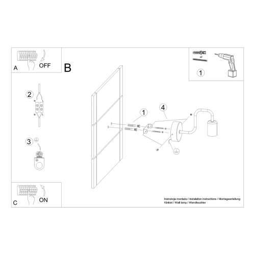 Zidna lampa VECTOR crna Cijena
