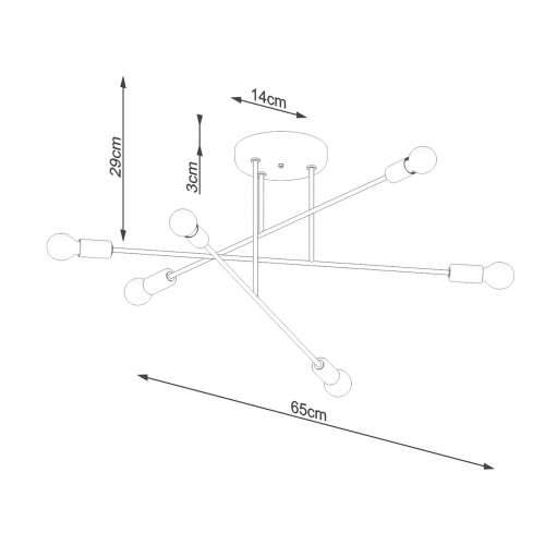 Luster NORAH 6R crni Cijena