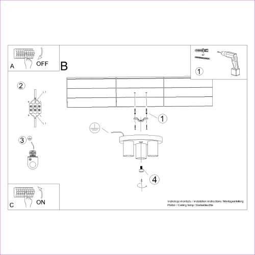 Stropna lampa LAGOS 3P crna Cijena