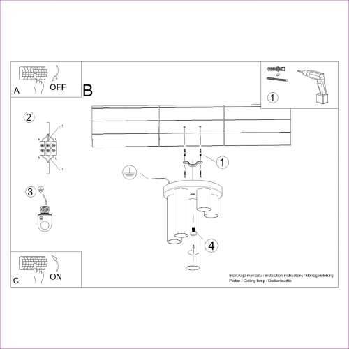 Stropna lampa LAGOS 5P bijela Cijena
