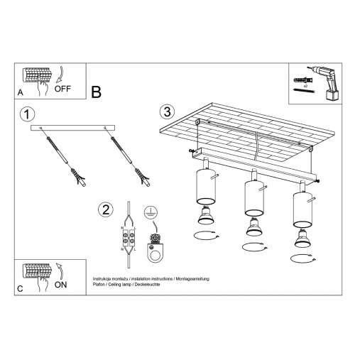 Stropna lampa RING 3L crvena oker Cijena