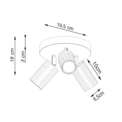 Stropna lampa KARBON 3P bijela Cijena