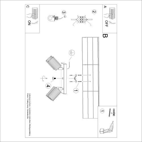 Stropna lampa KARBON 4 bijela Cijena