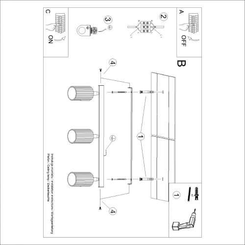 Stropna lampa KARBON 3L zlatna Cijena