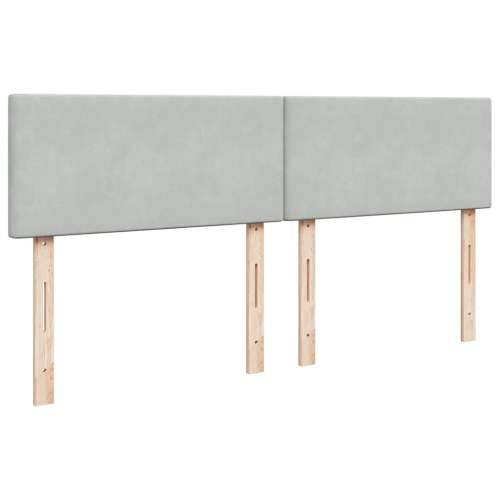 Otomanski krevet s madracem i LED 160x200 cm baršunasti - Svjetlosiva 160 x 200 cm Gladak dizajn Cijena