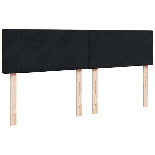 Otomanski krevet s madracem i LED crni 160x200cm baršunasti - Crna 160 x 200 cm Gladak dizajn Cijena