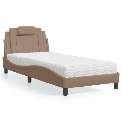 Krevet s madrac cappuccino 90x190 cm od umjetne kože - Boja cappuccina 90 x 190 cm Cijena