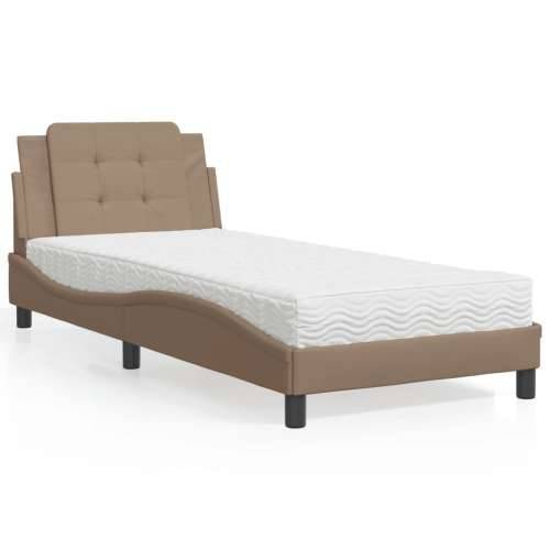 Krevet s madracem cappuccino boje 80 x 200 cm od umjetne kože - Boja cappuccina 80 x 200 cm Cijena