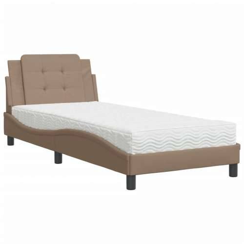 Krevet s madracem cappuccino boje 80 x 200 cm od umjetne kože - Boja cappuccina 80 x 200 cm Cijena