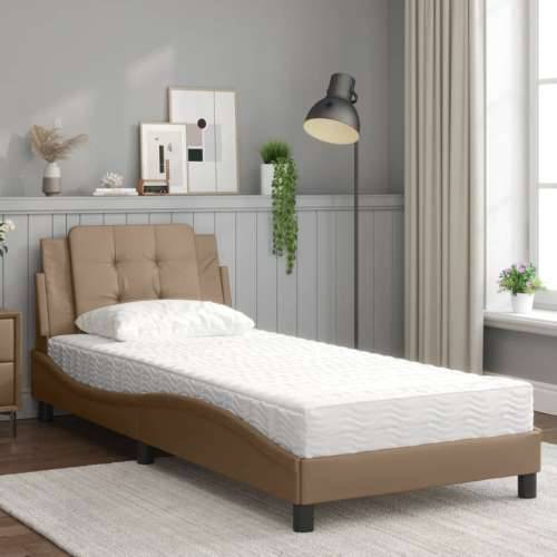 Krevet s madracem cappuccino boje 80 x 200 cm od umjetne kože - Boja cappuccina 80 x 200 cm Cijena