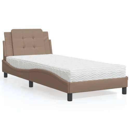 Krevet s madrac cappuccino 90x190 cm od umjetne kože - Boja cappuccina 90 x 190 cm Cijena