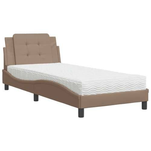 Krevet s madrac cappuccino 90x190 cm od umjetne kože - Boja cappuccina 90 x 190 cm Cijena