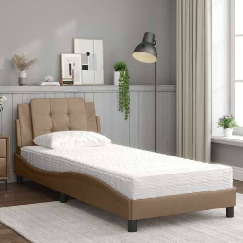 Krevet s madrac cappuccino 90x190 cm od umjetne kože - Boja cappuccina 90 x 190 cm Cijena