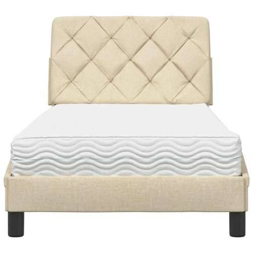 Krevet s madracem krem 90 x 190 cm od tkanine - Krema 90 x 190 cm Cijena