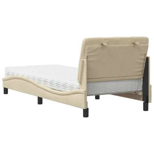 Krevet s madracem krem 90 x 190 cm od tkanine - Krema 90 x 190 cm Cijena
