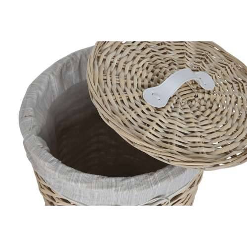 Košara za prljavo rublje Home ESPRIT Krema ispleten od pruća Shabby Chic 45 x 45 x 55 cm 3 Dijelovi Cijena
