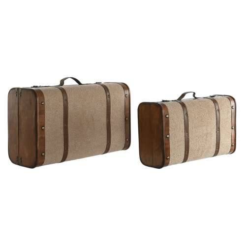 Set Škrinja Home ESPRIT Smeđa Bež Poliester Drvo 60 x 37 x 24 cm Cijena