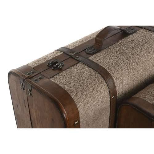 Set Škrinja Home ESPRIT Smeđa Bež Poliester Drvo 60 x 37 x 24 cm Cijena