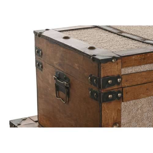Set Škrinja Home ESPRIT Smeđa Bež Poliester Drvo 80 x 49 x 45 cm (3 kom.) Cijena