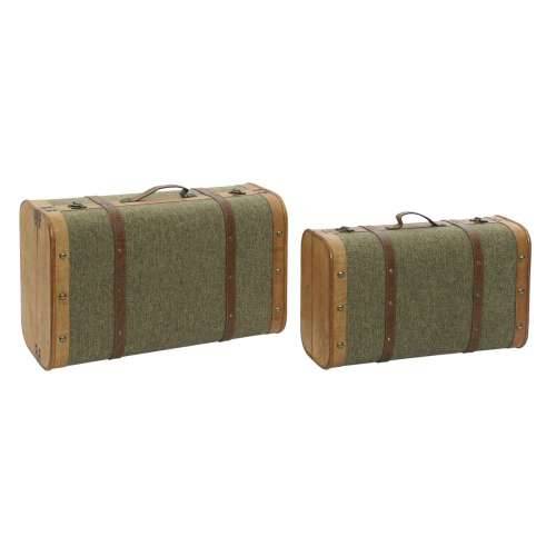 Set Škrinja Home ESPRIT Zelena Drvo Platno Tropsko 60 x 24 x 38 cm Cijena