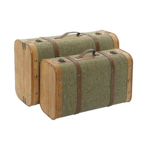 Set Škrinja Home ESPRIT Zelena Drvo Platno Tropsko 60 x 24 x 38 cm Cijena