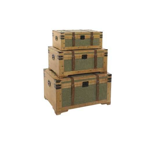 Set Škrinja Home ESPRIT Zelena Drvo Platno Tropsko 81 x 50 x 45 cm (3 kom.) Cijena