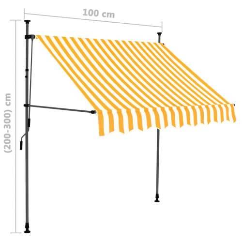 Tenda na ručno uvlačenje LED 100 cm bijelo-narančasta - Narančasta 1 100 cm Cijena