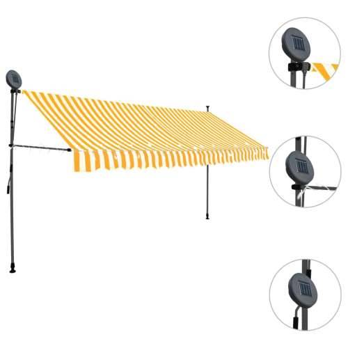 Tenda na ručno uvlačenje LED 350 cm bijelo-narančasta - Narančasta 1 350 cm Cijena