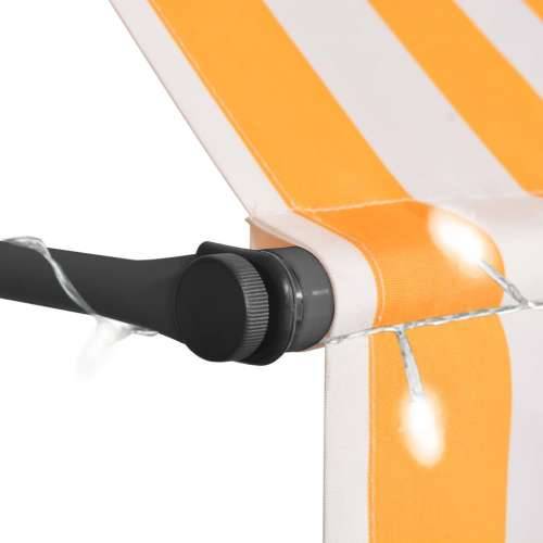 Tenda na ručno uvlačenje LED 350 cm bijelo-narančasta - Narančasta 1 350 cm Cijena