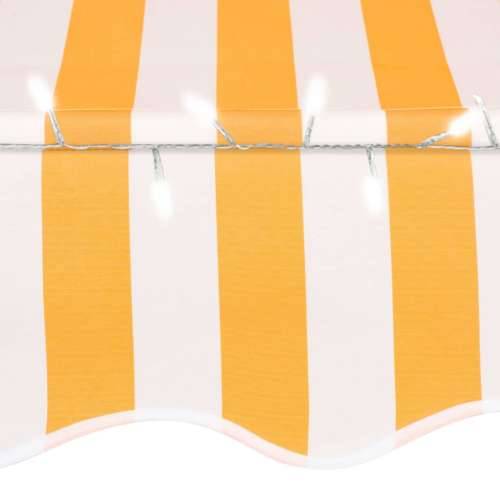 Tenda na ručno uvlačenje LED 350 cm bijelo-narančasta - Narančasta 1 350 cm Cijena
