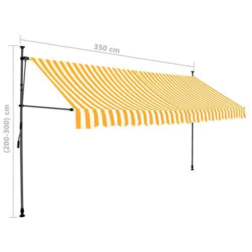 Tenda na ručno uvlačenje LED 350 cm bijelo-narančasta - Narančasta 1 350 cm Cijena