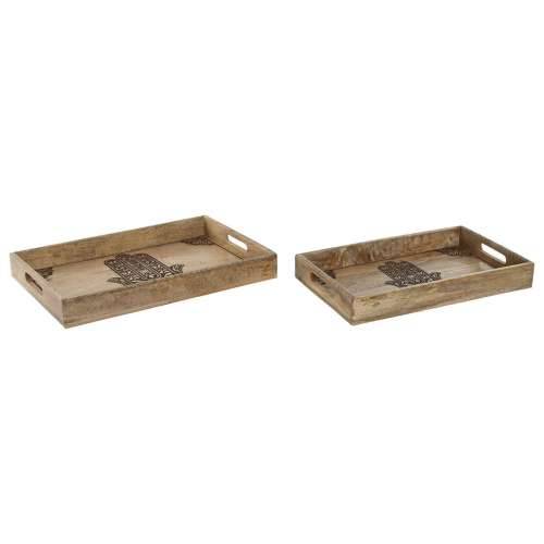 Set pladnjeva Home ESPRIT Prirodno Drvo Manga 43,5 x 27 x 5,5 cm (2 kom.) Cijena
