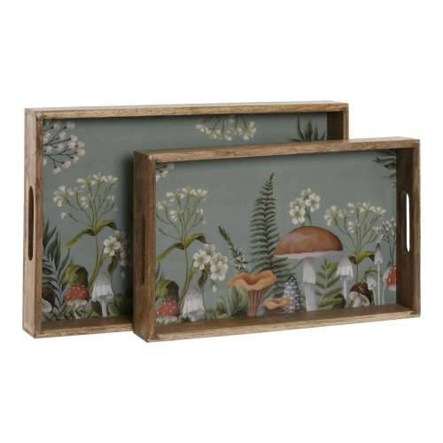 Set pladnjeva Home ESPRIT Plava Prirodno Drvo Manga 43,5 x 27 x 5,5 cm (2 kom.) Cijena