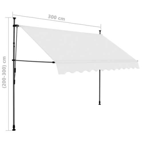 Tenda na ručno uvlačenje s LED svjetlima 300 cm krem Cijena