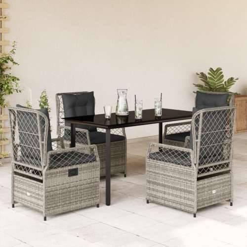 Vrtna garnitura - 5-dijelni vrtni blagovaonski set sivi od poliratana - Siva 140 x 70 x 74 cm 4 Cijena