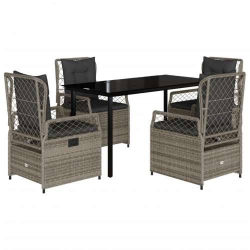 Vrtna garnitura - 5-dijelni vrtni blagovaonski set sivi od poliratana - Siva 140 x 70 x 74 cm 4 Cijena