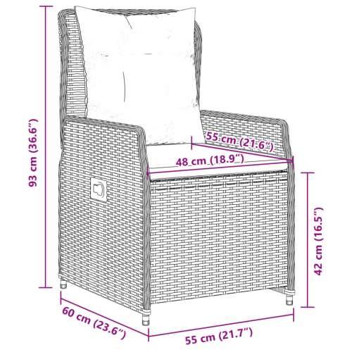 Vrtna garnitura - 5-dijelni vrtni blagovaonski set od poliratana s jastucima bež - bež i krem ​​bijela 80 x 80 x 74 cm 4 Cijena