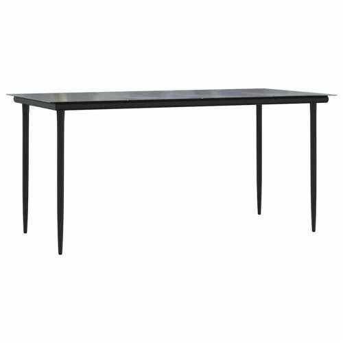 Vrtna garnitura - 7-dijelni vrtni blagovaonski set s jastucima, crno - Crna 160 x 80 x 74 cm Da 6 Cijena