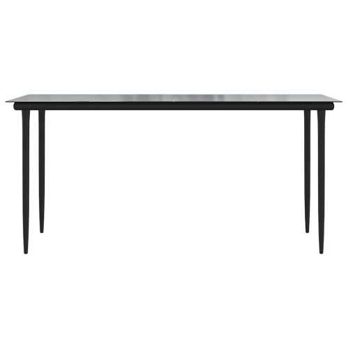 Vrtna garnitura - 7-dijelni vrtni blagovaonski set s jastucima, crno - Crna 160 x 80 x 74 cm Da 6 Cijena