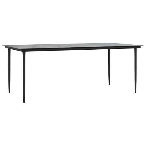 Vrtna garnitura - 9-dijelni vrtni blagovaonski set s jastucima crnog poliratana - Crna 200 x 100 x 74 cm Da 8 Cijena