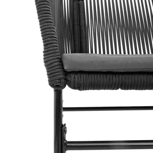 Vrtna garnitura - 7-dijelni vrtni blagovaonski set s jastucima, crno - Crna 160 x 80 x 74 cm 6 Cijena