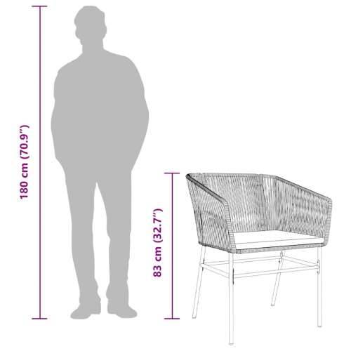 Vrtna garnitura - 7-dijelni vrtni blagovaonski set s jastucima, crno - Crna 160 x 80 x 74 cm 6 Cijena