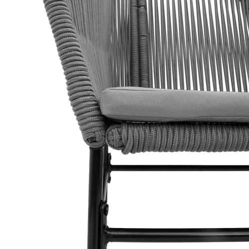Vrtna garnitura - 5-dijelni vrtni blagovaonski set s jastucima poliratan i staklo - Siva 140 x 70 x 74 cm 4 Cijena