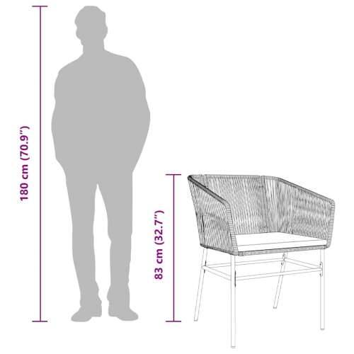 Vrtna garnitura - 5-dijelni vrtni blagovaonski set s jastucima poliratan i staklo - Siva 140 x 70 x 74 cm 4 Cijena