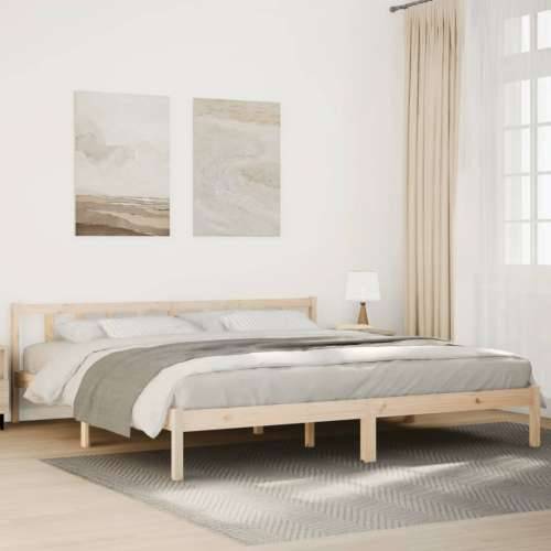 Dugi okvir kreveta bez madraca 180 x 210 cm od borovine - Prirodna 180 x 210 cm Cijena