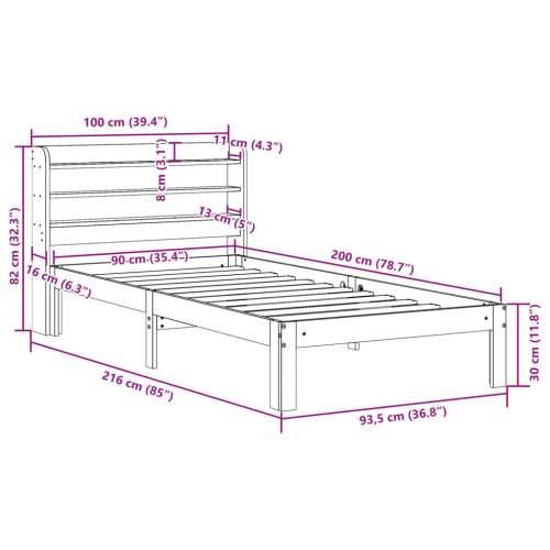 Okvir kreveta s uzglavljem bez madraca bijeli 90x200 cm - Bijela 90 x 200 cm Cijena