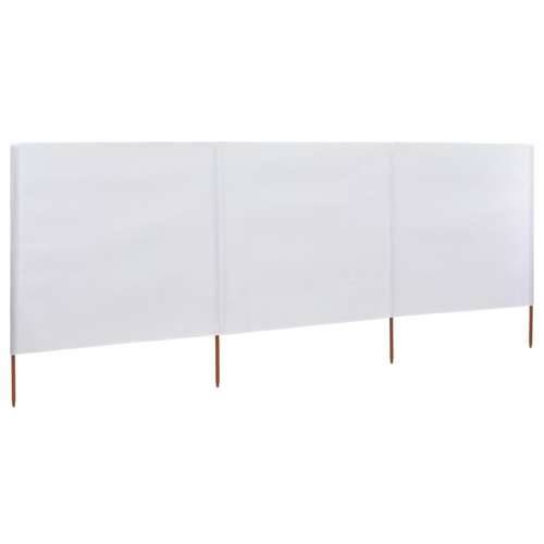 Vjetrobran s 3 panela od tkanine 400 x 80 cm pješčano bijeli Cijena