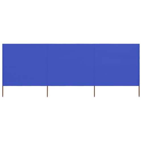 Vjetrobran s 3 panela od tkanine 400 x 80 cm azurno plavi