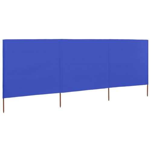 Vjetrobran s 3 panela od tkanine 400 x 80 cm azurno plavi Cijena