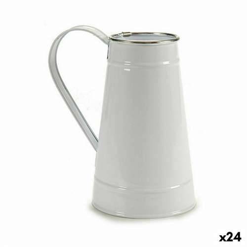 Tegla za biljke Šalica za Mlijeko Bijela Srebrna Metal 17 x 18,5 x 11,3 cm (24 kom.) Cijena